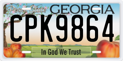 GA license plate CPK9864