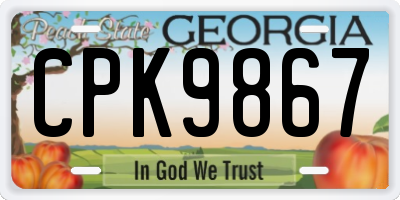 GA license plate CPK9867