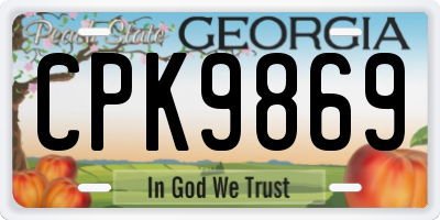 GA license plate CPK9869