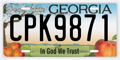 GA license plate CPK9871
