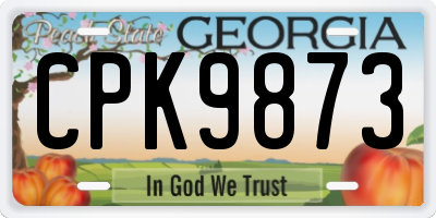 GA license plate CPK9873