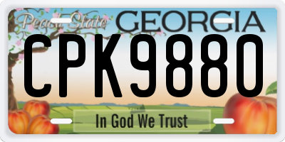 GA license plate CPK9880