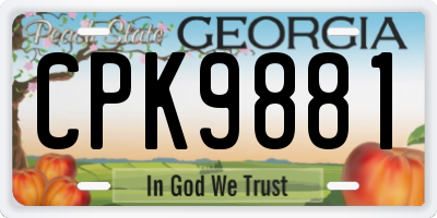GA license plate CPK9881