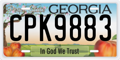 GA license plate CPK9883