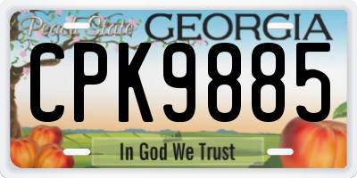 GA license plate CPK9885