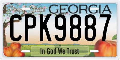 GA license plate CPK9887