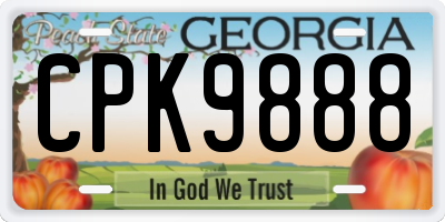 GA license plate CPK9888