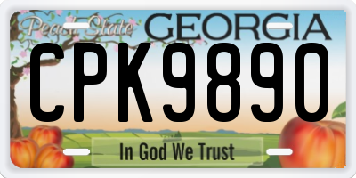 GA license plate CPK9890