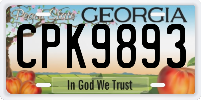 GA license plate CPK9893
