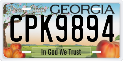 GA license plate CPK9894