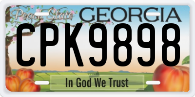 GA license plate CPK9898