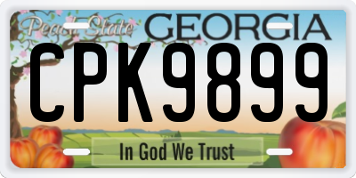 GA license plate CPK9899