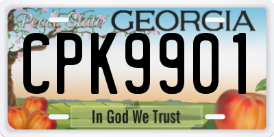 GA license plate CPK9901