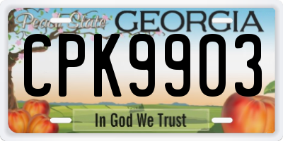 GA license plate CPK9903
