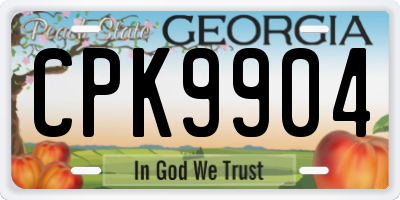 GA license plate CPK9904