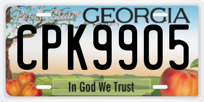 GA license plate CPK9905