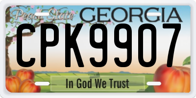 GA license plate CPK9907