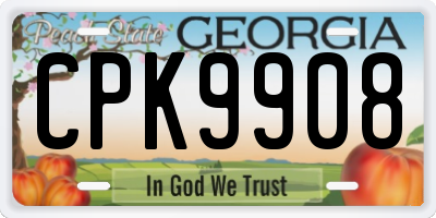 GA license plate CPK9908
