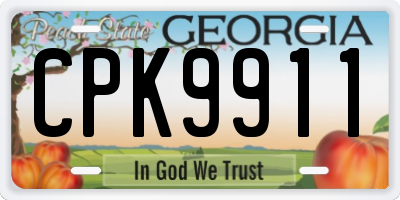 GA license plate CPK9911