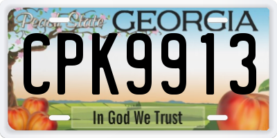 GA license plate CPK9913