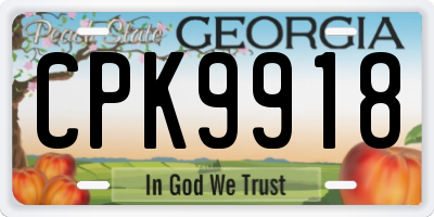 GA license plate CPK9918