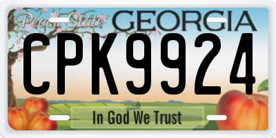 GA license plate CPK9924