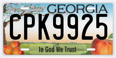 GA license plate CPK9925