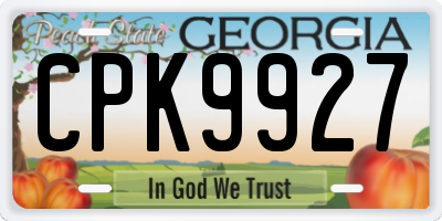 GA license plate CPK9927