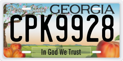 GA license plate CPK9928