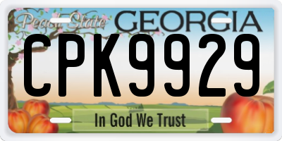 GA license plate CPK9929