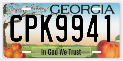 GA license plate CPK9941