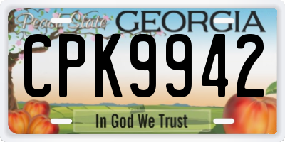 GA license plate CPK9942