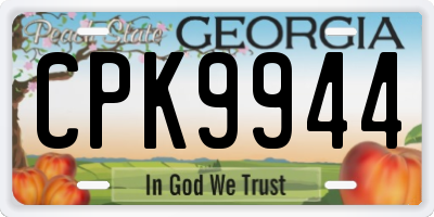 GA license plate CPK9944