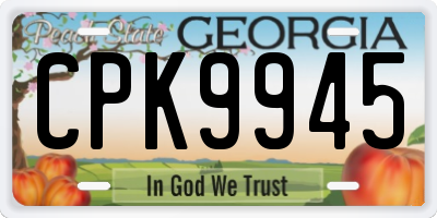 GA license plate CPK9945