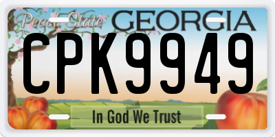 GA license plate CPK9949