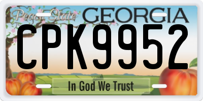 GA license plate CPK9952