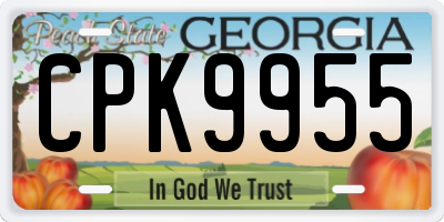 GA license plate CPK9955