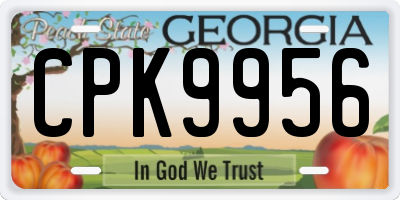 GA license plate CPK9956