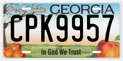 GA license plate CPK9957
