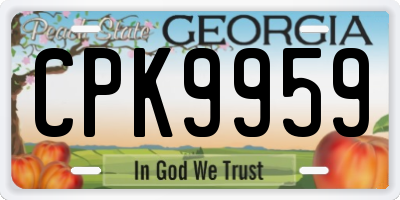 GA license plate CPK9959