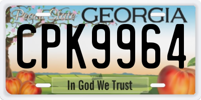 GA license plate CPK9964