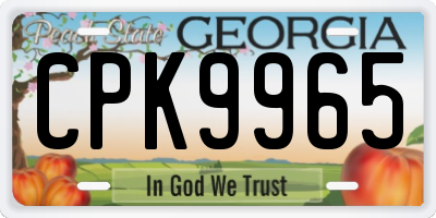 GA license plate CPK9965