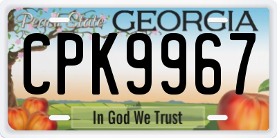 GA license plate CPK9967