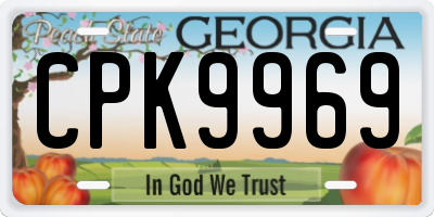 GA license plate CPK9969