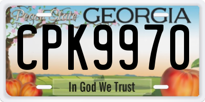 GA license plate CPK9970