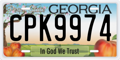 GA license plate CPK9974