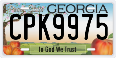 GA license plate CPK9975