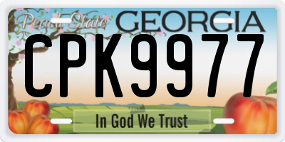 GA license plate CPK9977