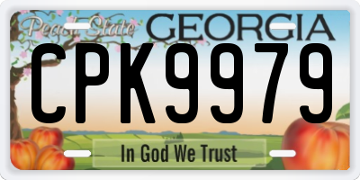 GA license plate CPK9979