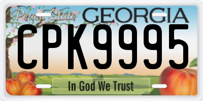GA license plate CPK9995